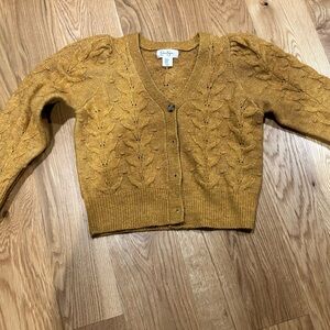 Jessica Simpson Mustard Cable Knit Cardigan